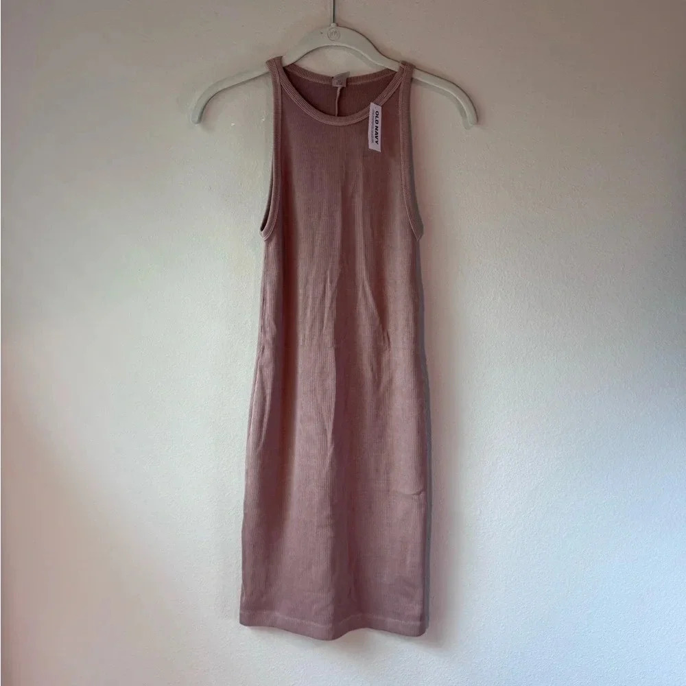 Old Navy ribbed bodycon mini dress - tan, size small